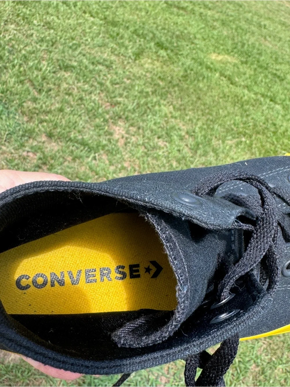 Unisex Converse Chuck Taylor Smiley High-Top Sneakers in Black & Yellow